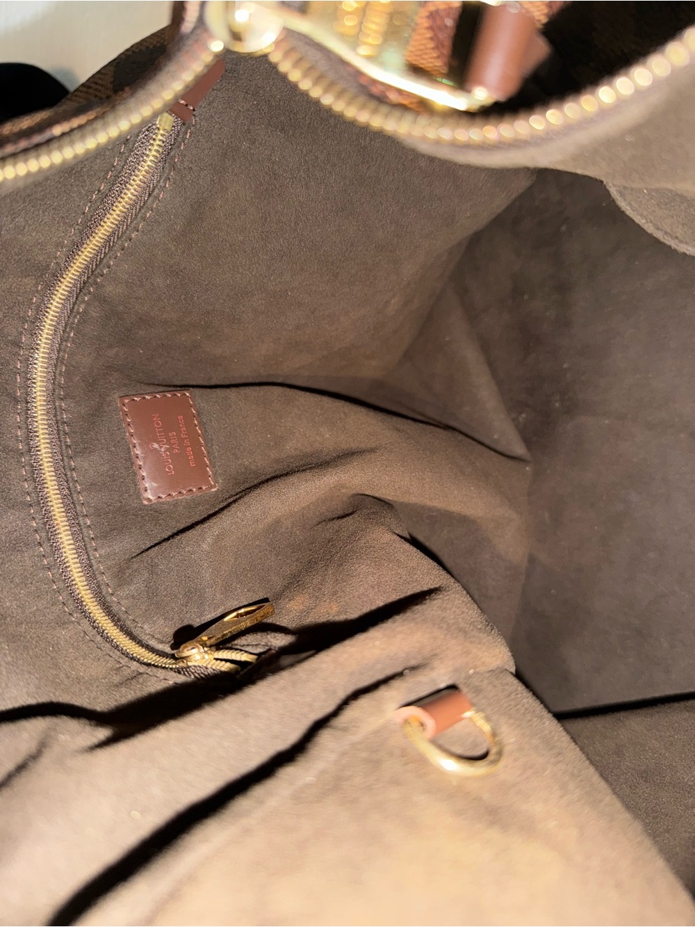 Louis Vuitton Brown Damier Canvas Hobo with Gold Hardware - Picture 5 of 5